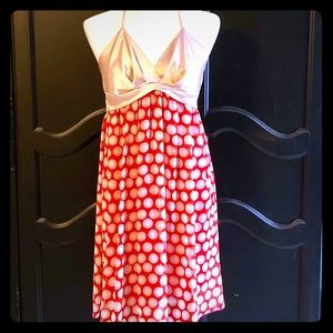 Flirty Kitty Halter Dress Red & Gold MEDIUM